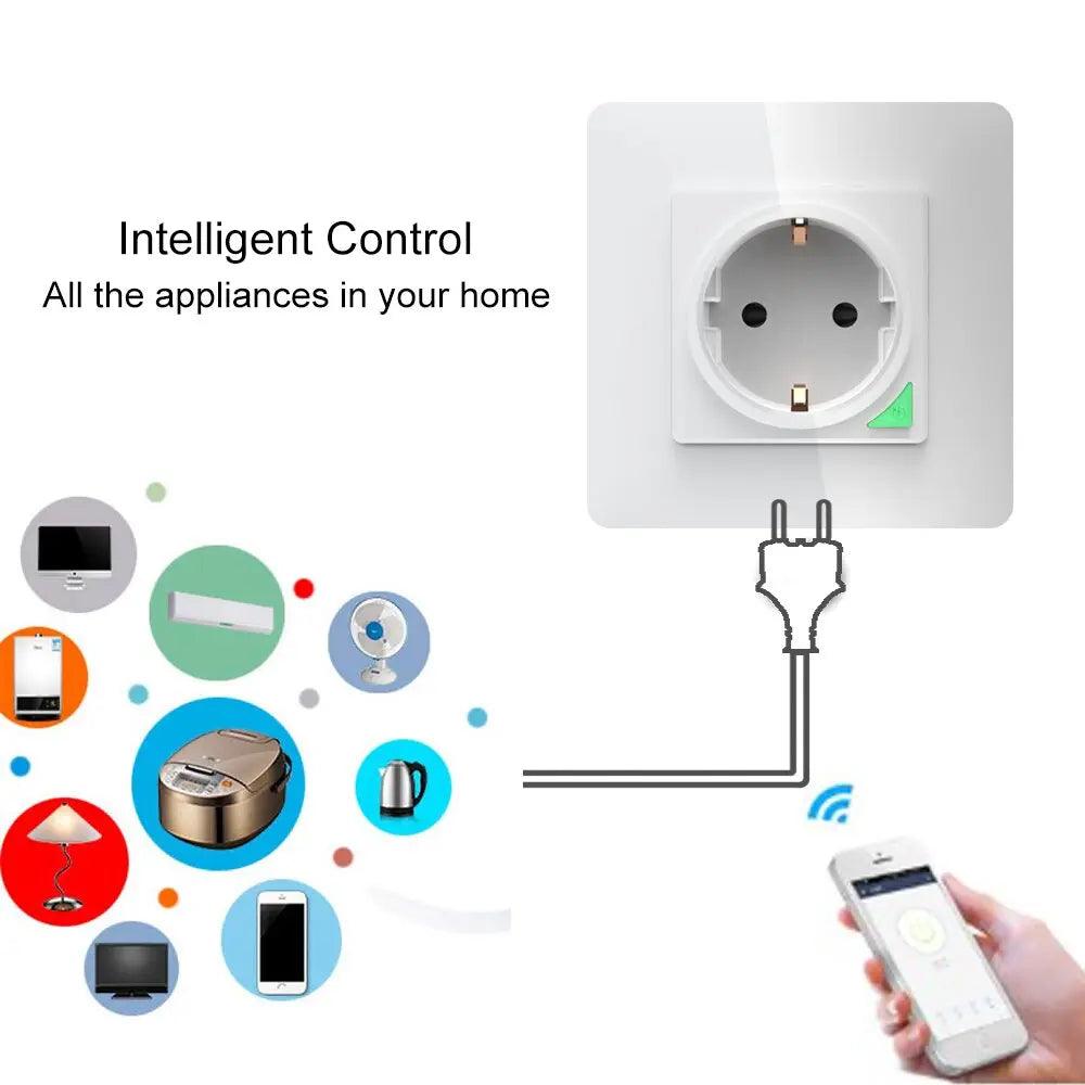 16A EU UK Universal WiFi Smart Wall Power Socket/ Remote Control Hot on Sale