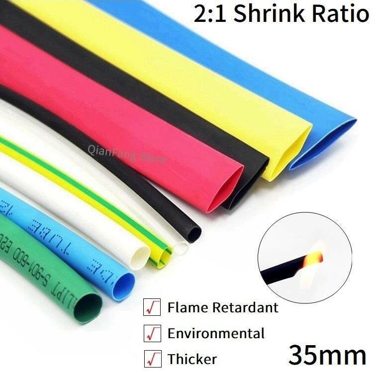 1M Heat Shrink Tube 35mm Diameter Insulated Polyolefin 2:1 Shrinkage Ratio Wire Wrap Connector Line Repair 600V Cable Sleeve Fashion