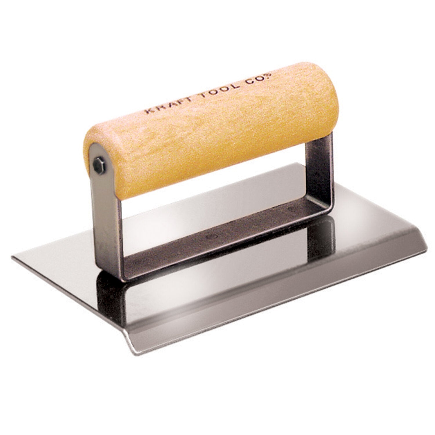 Kraft Tool CF089 6″ x 3″ Stainless Steel Carpet Edger 45 Degree Angle 3/16″ Drop with Wood Handle Online now