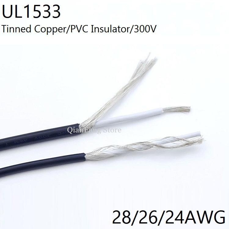 1M Shielded Wire Signal Cable 28AWG 26AWG 24AWG Channel Audio 1 Single Core Electronic Headphone Copper Shielding Wire UL1533 Online now