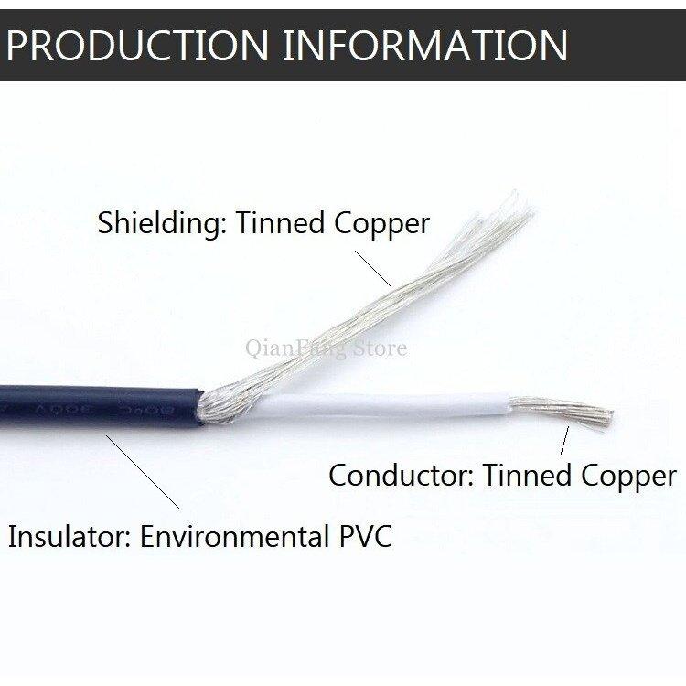 1M Shielded Wire Signal Cable 28AWG 26AWG 24AWG Channel Audio 1 Single Core Electronic Headphone Copper Shielding Wire UL1533 Online now