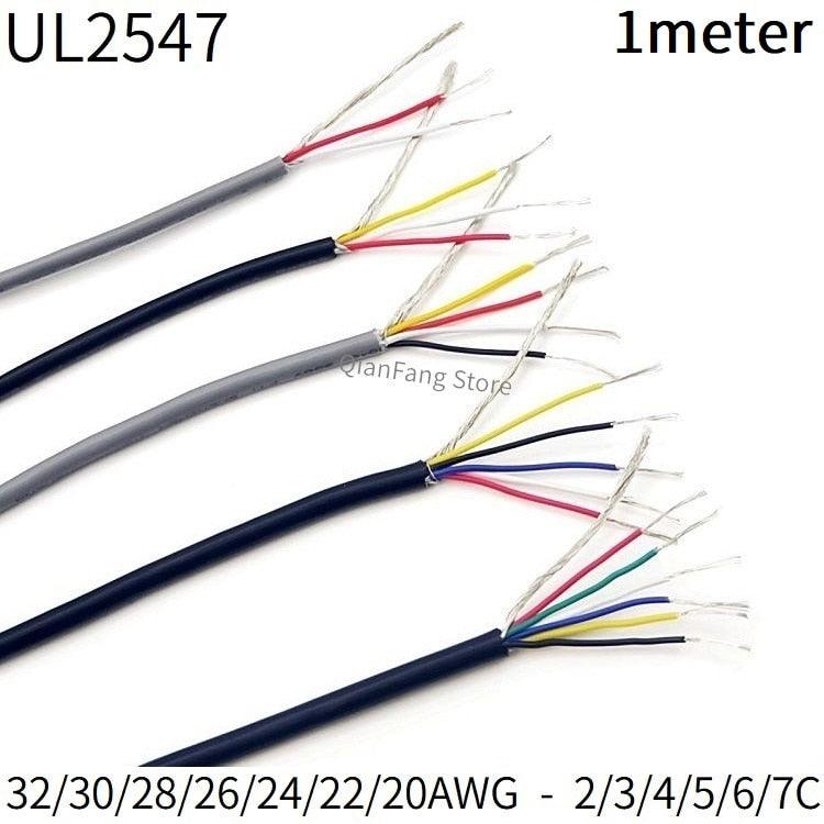 1M Shielded Signal Wire 32 30 28 26 24 22 20 AWG 2 3 4 5 6 7 Cores PVC Channel Audio Headphone Line Copper Control Cable UL2547 Online Hot Sale