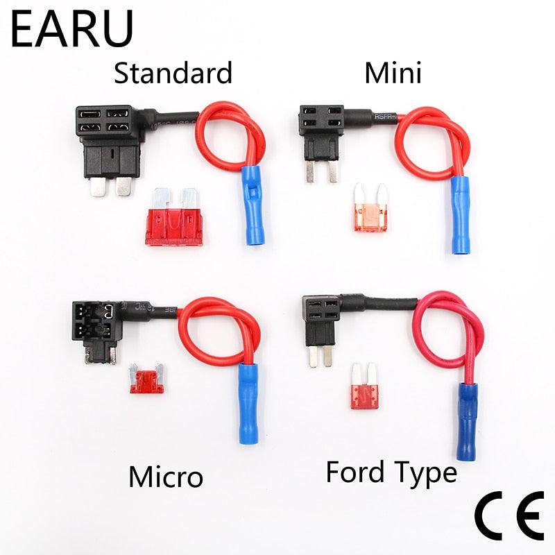 12V Fuse Holder Add-a-circuit TAP Adapter Micro Mini Standard Ford ATM APM Blade Auto Fuse with 10A Blade Car Fuse with holder Discount