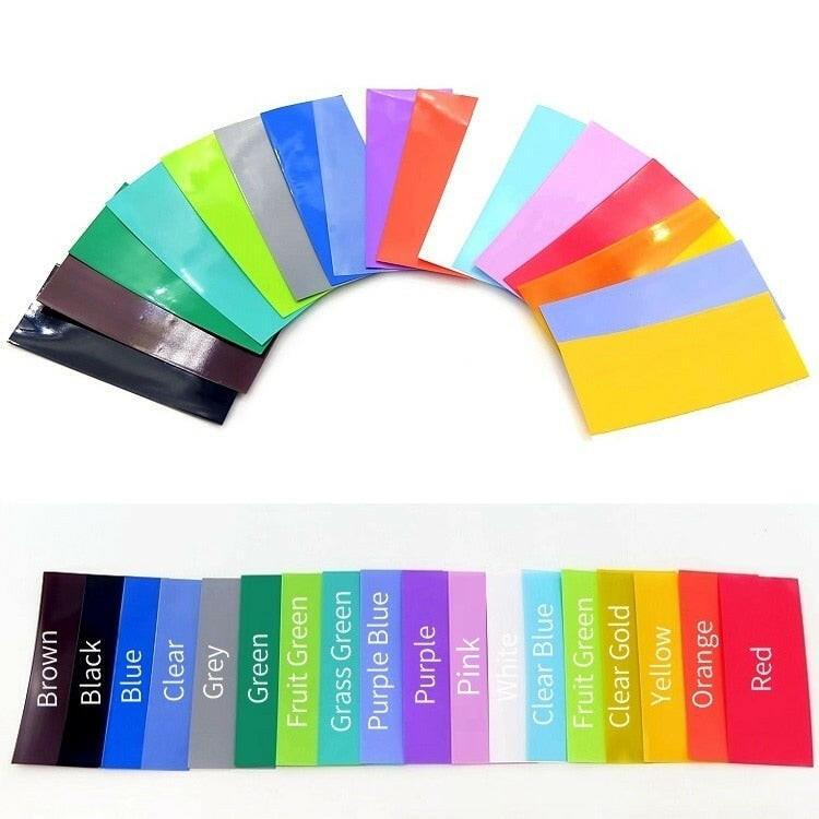 18650 Battery Film Tape PVC Heat Shrink Tube Precut Shrinkable Sleeve 19color A Set Tubing Protect Pipe Cover for Batteries Wrap Discount