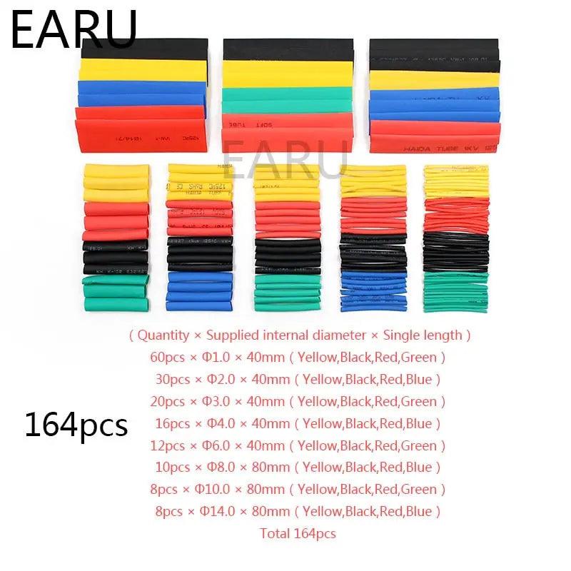 164pcs Set Polyolefin Shrinking Assorted Heat Shrink Tube Set Online now