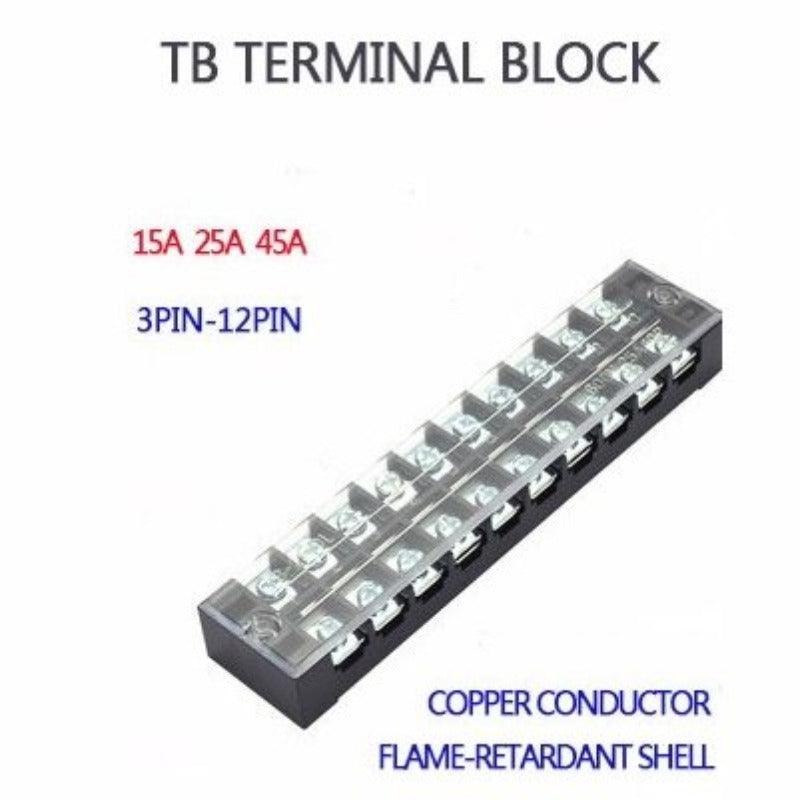 1Pcs Dual Row Barrier Screw Terminal Block Strip Wire Connector 600V 15A 3/4/6/8/10/12 Positions Optional Discount