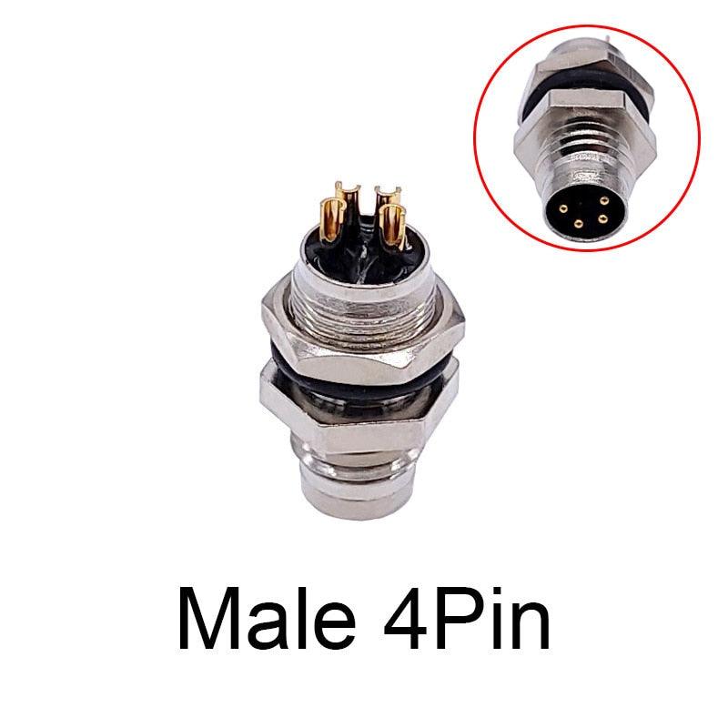 1Pc M8 panel back mount Sensor Connector Flange Socket threaded coupling Male&Female A Type 3 4Pin on Sale