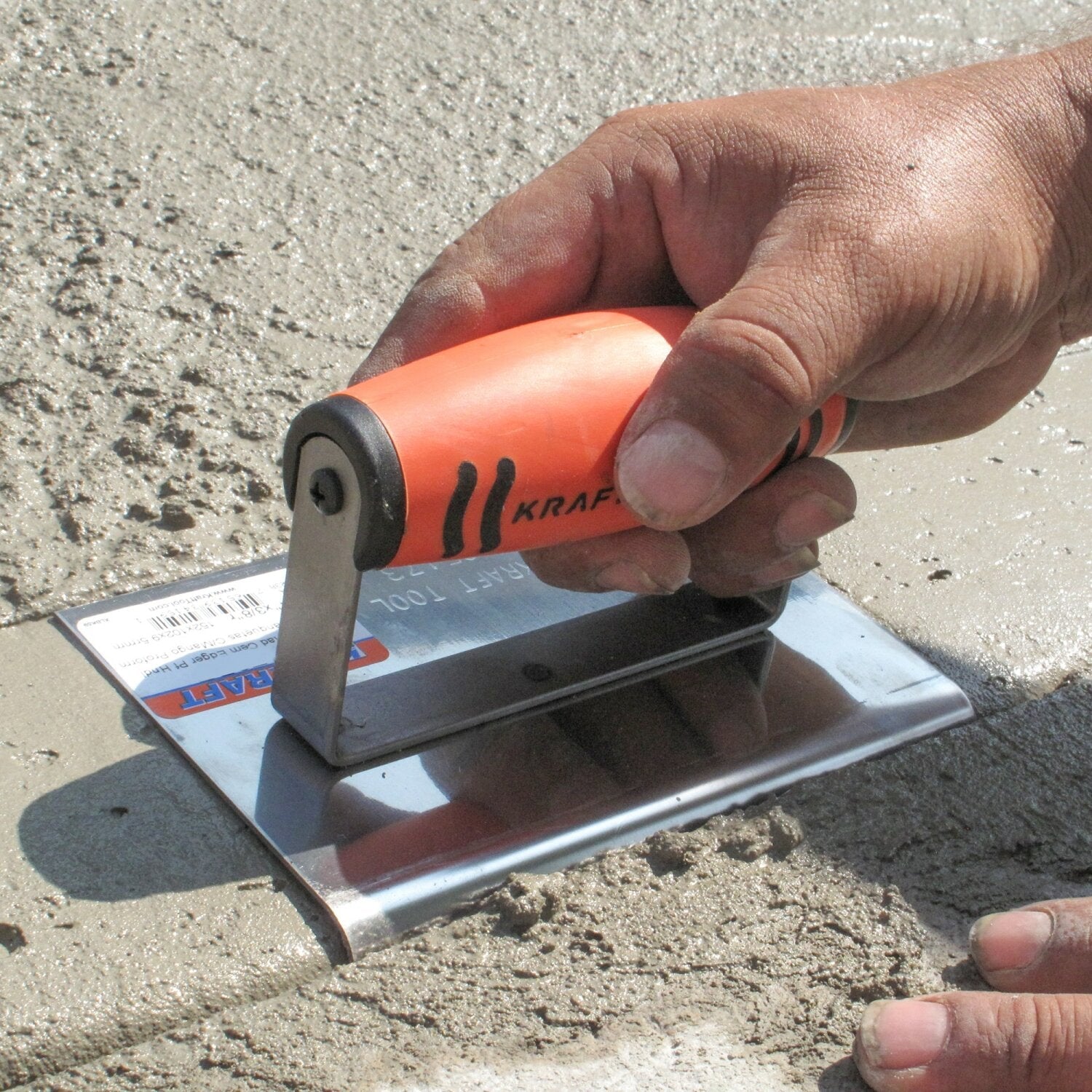 Kraft Tool CF127PF 8″ x 5″ 1/4″R Stainless Steel Cement Edger with ProForm Handle Hot on Sale