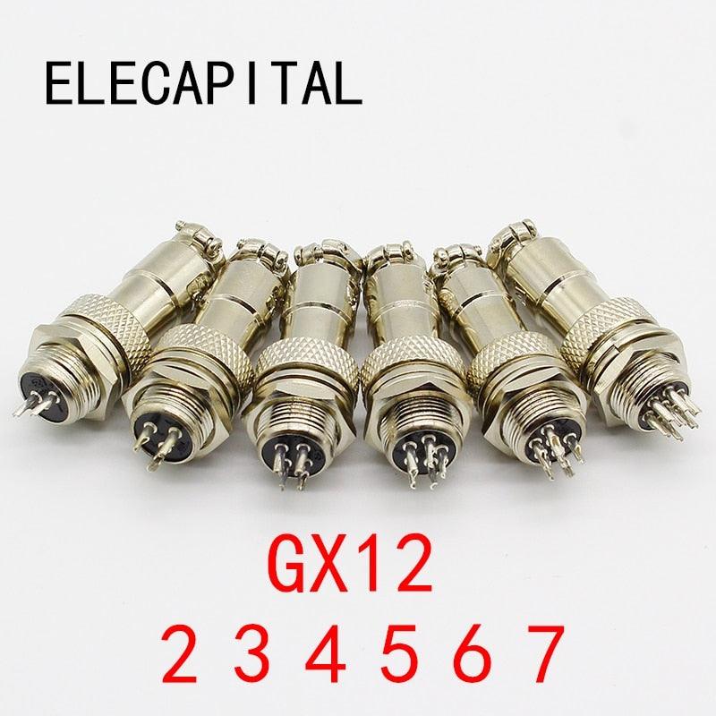 1pcs GX12 2 3 4 5 6 7 Pin Male & Female 12mm Wire Panel Connector Aviation Plug L91 GX12 Circular Connector Socket Plug Online