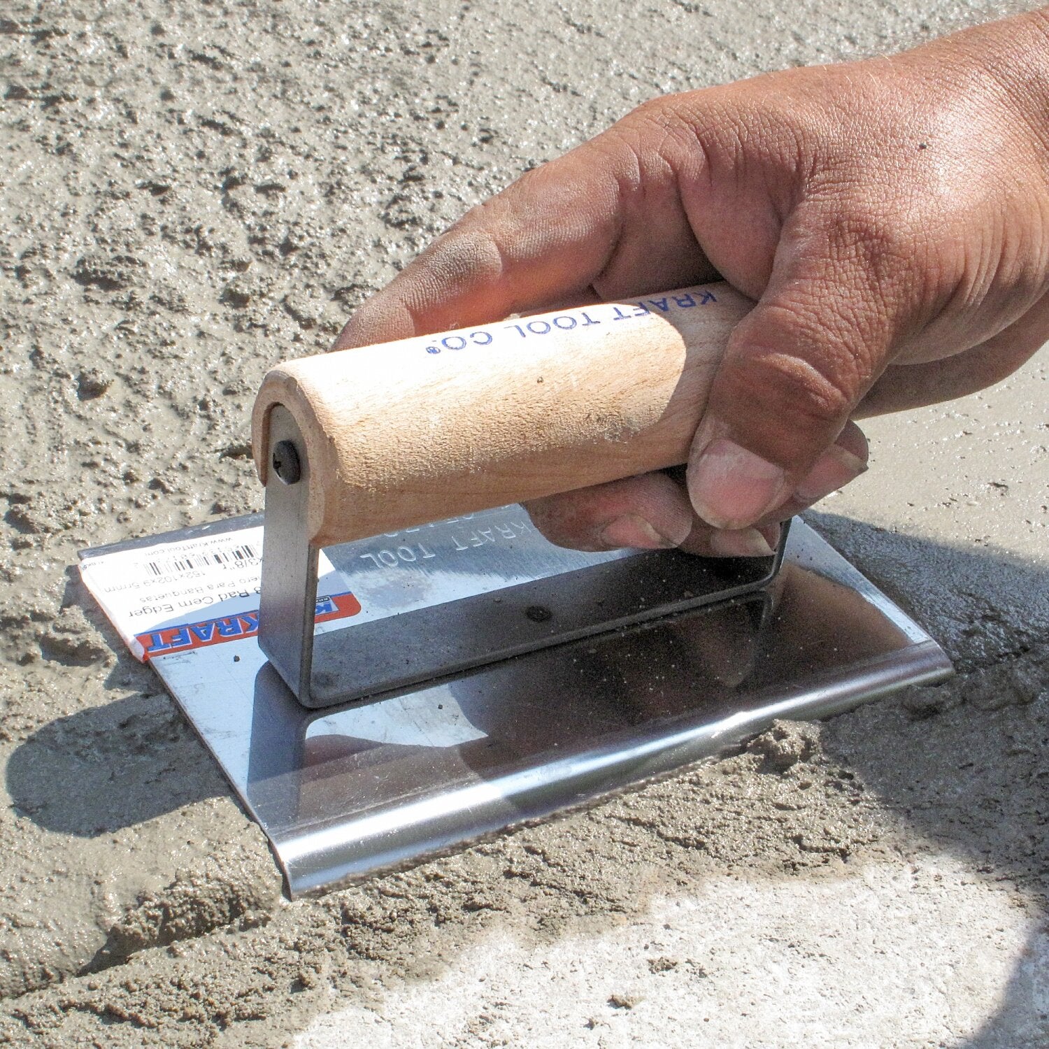 Kraft Tool CF140 10″ x 4″ 1-1/2″R Stainless Steel Highway Edger with Wood Handle Online now
