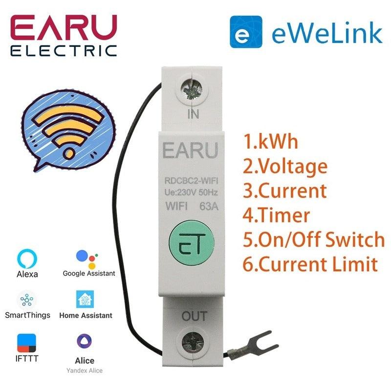 1P Din Rail WIFI Smart Energy Meter Power Consumption kWh Meter Supply