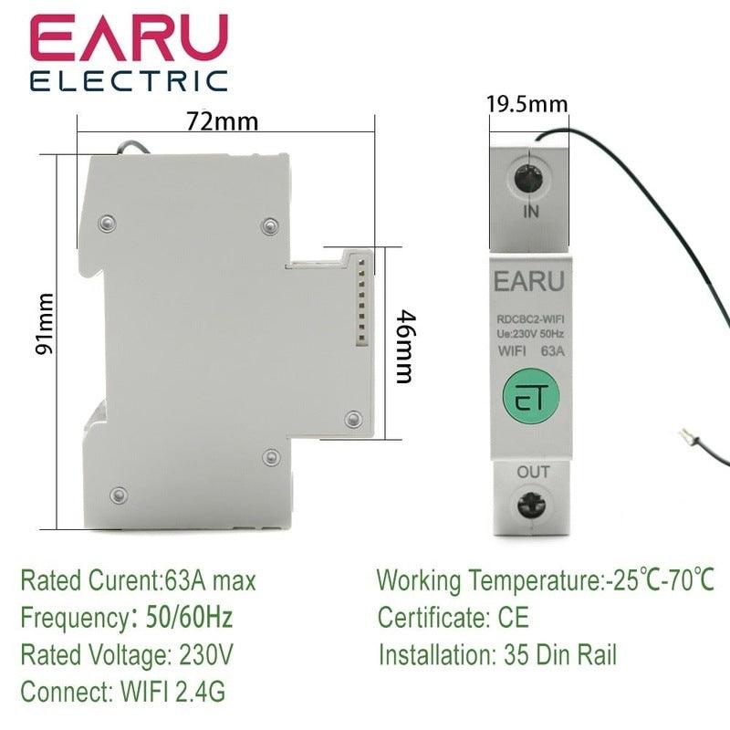 1P Din Rail WIFI Smart Energy Meter Power Consumption kWh Meter Supply