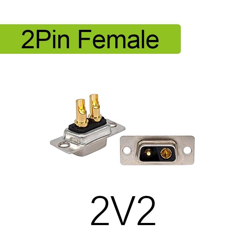 1PCS 2W2 2V2 30A 2 PIN Gold plated male female high current Connector  D-SUB adapter solder type 2pin plug socket high power on Sale