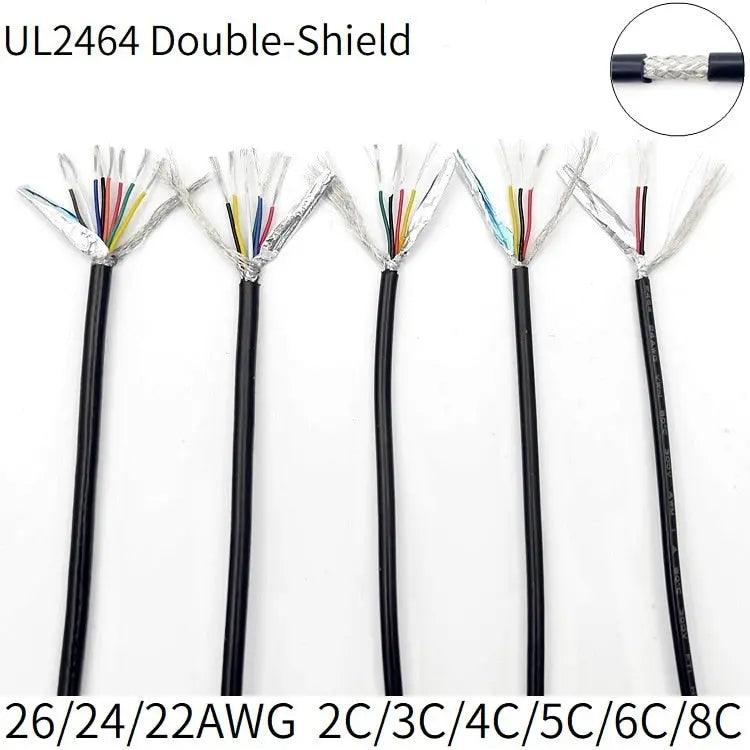 2/5/10M UL2464 Shielded Wire Channel Audio Line | 26, 24, 22AWG/2-8Cores Optional Online Sale