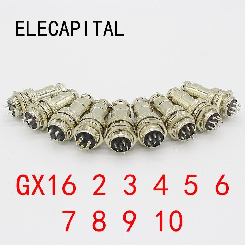 1set GX16-2/3/4/5/6/7/8/9 Pin Male & Female Diameter 16mm Wire Panel GX Connector Online