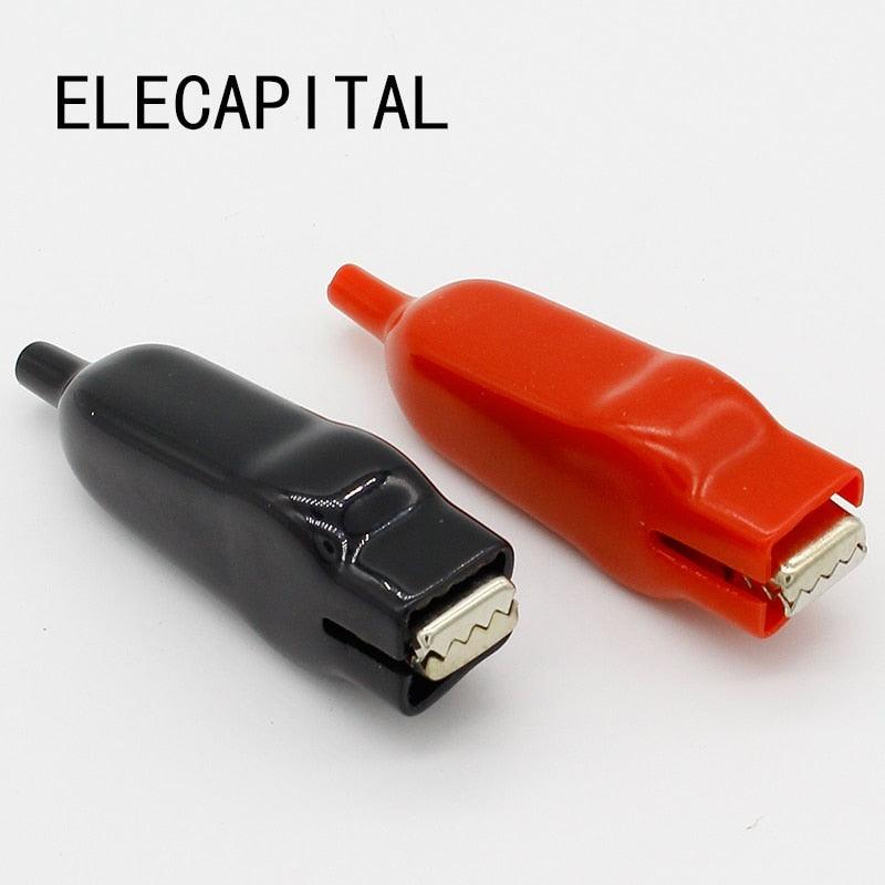 2 PCS Sheathed Alligator Clips Electrical DIY Test Leads Alligator Double-Ended Crocodile Clips Roach Electrical Jumper Wire Sale