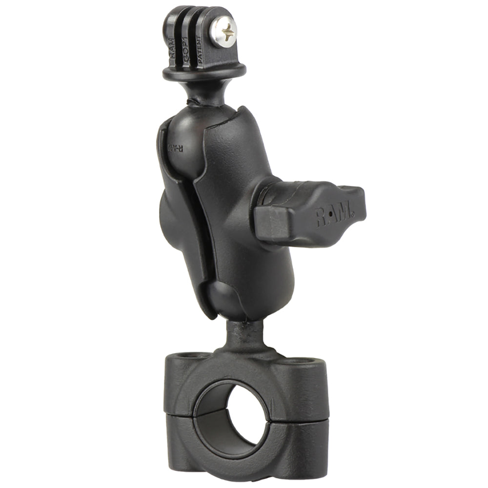 RAM Mount RAM Torque 3/4″ – 1″ Diameter Handlebar/Rail Base with 1″ Ball, SHORT Arm and GoPro/Action Camera Mount [RAM-B-408-75-1-A-GOP1U] Online now