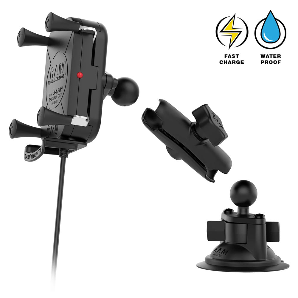 RAM Mount RAM Tough-Charge 15W Wireless Charging Suction Cup Mount [RAM-B-166-UN12W-1] Sale