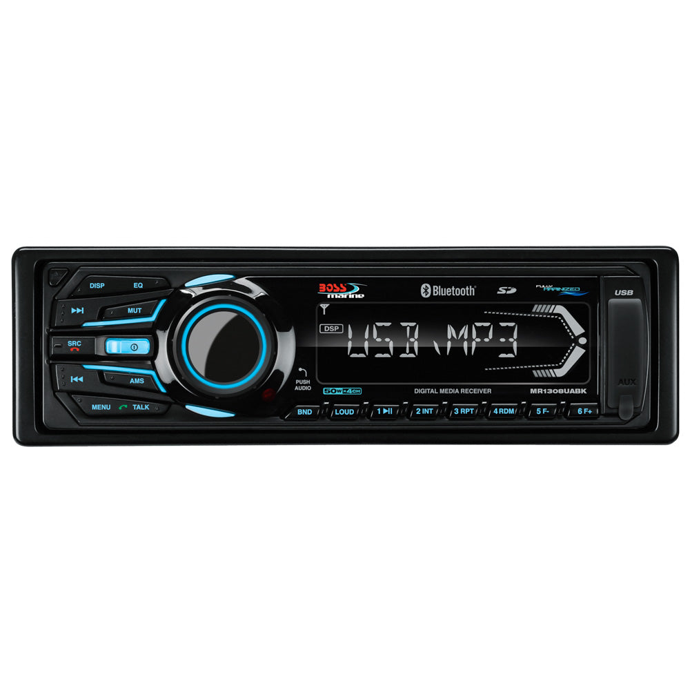 Boss Audio MR1308UABK Bluetooth – Fully Marinized MP3-Compatible Digital Media Receiver w/USB  SD Memory Card Ports  Aux Input [MR1308UABK] Online