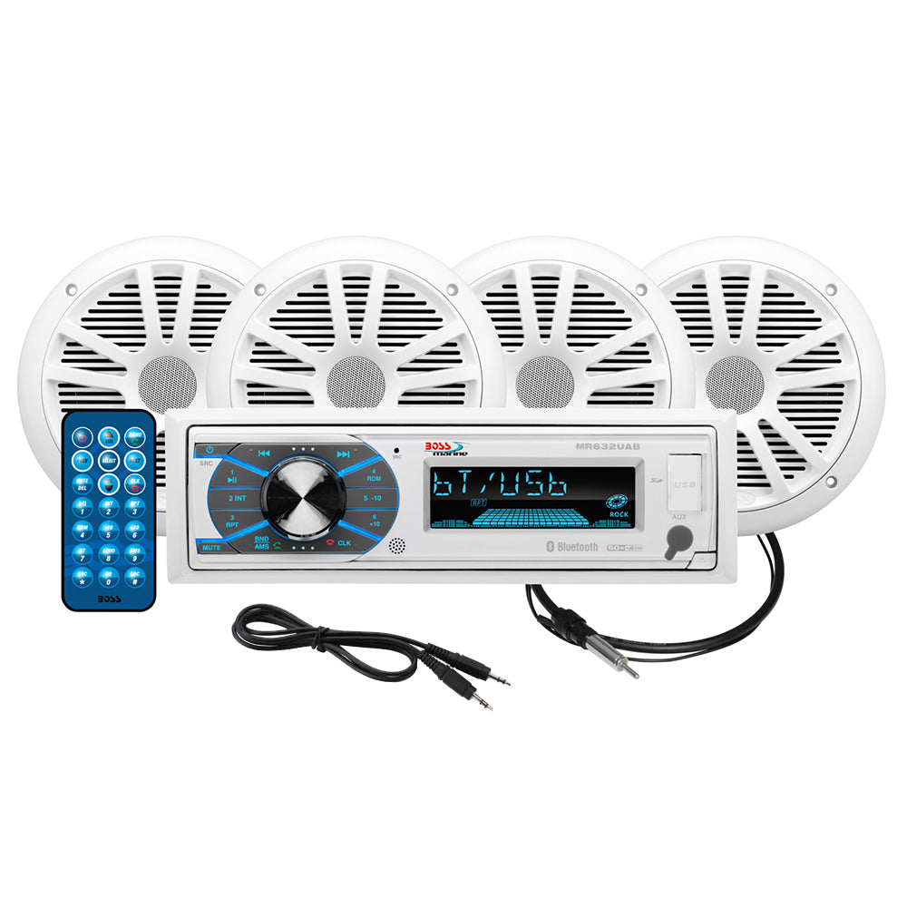 Boss Audio MCK632WB.64 Marine Stereo  2 Pairs of 6.5″ Speaker Kit – White [MCK632WB.64] Fashion