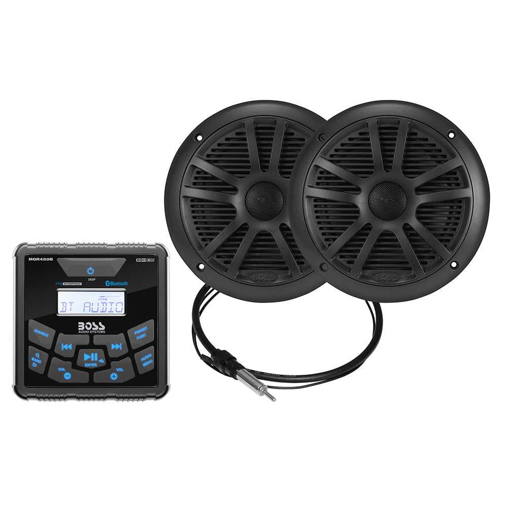 Boss Audio MCKGB450B.6 Marine Stereo  6.5″ Speaker Kit – Black [MCKGB450B.6] Online