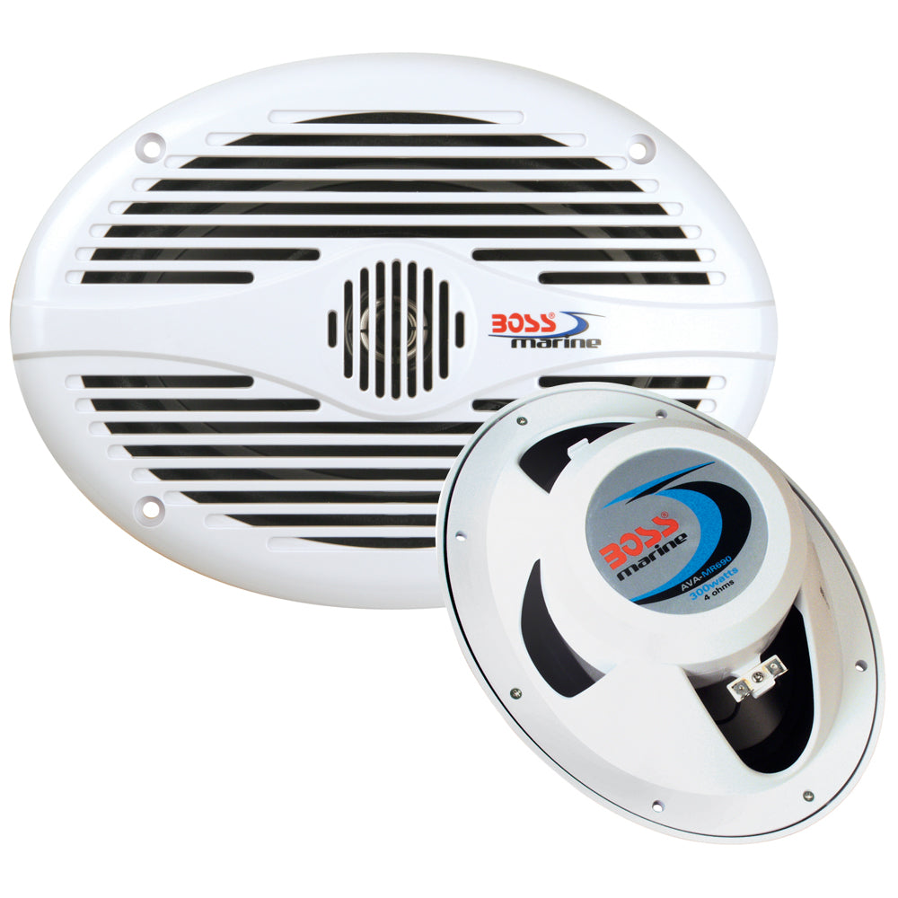 Boss Audio 6″x 9″ MR690 Oval Speakers – White – 350W [MR690] Supply