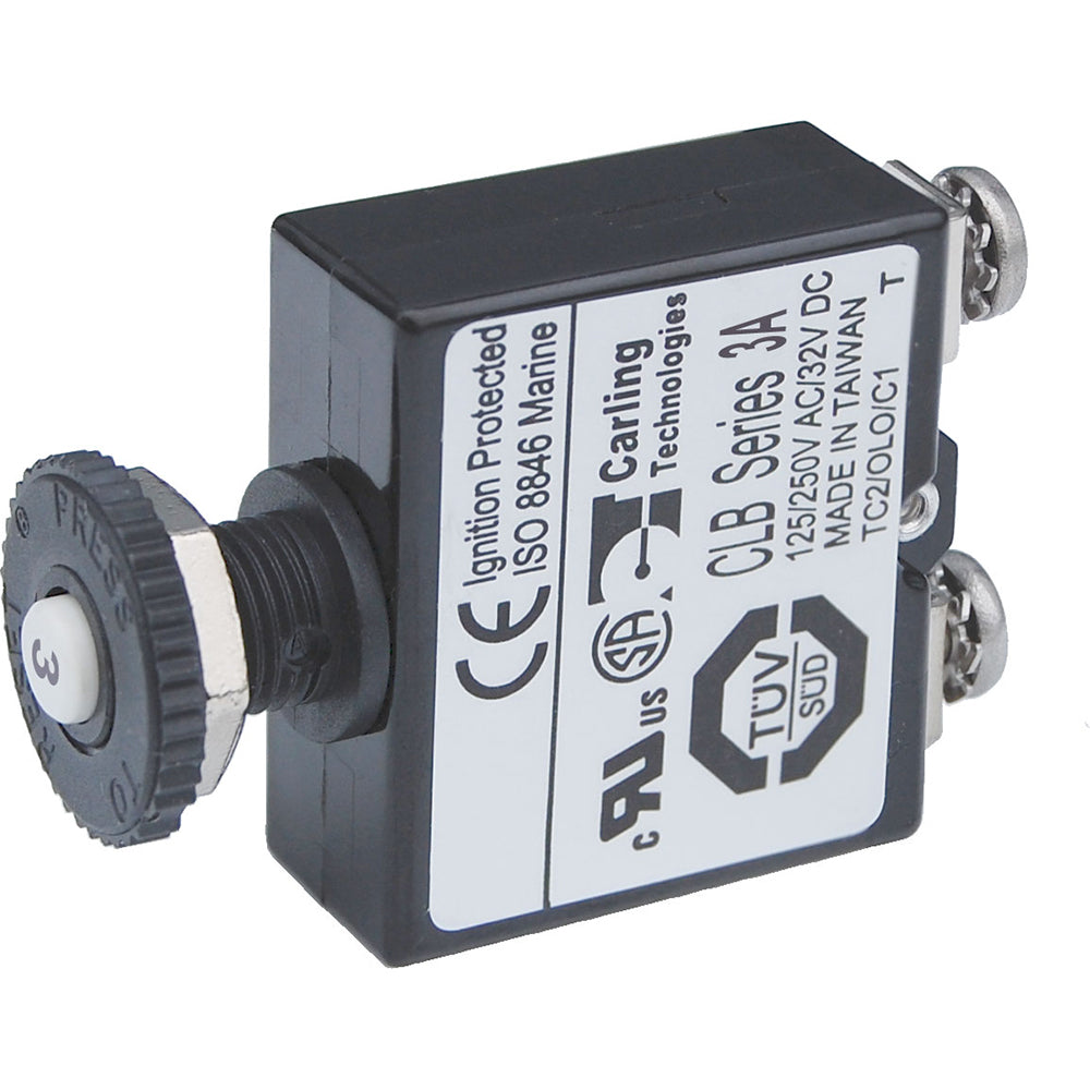Blue Sea Push Button Reset Only Screw Terminal Circuit Breaker – 3 Amps [2129] on Sale