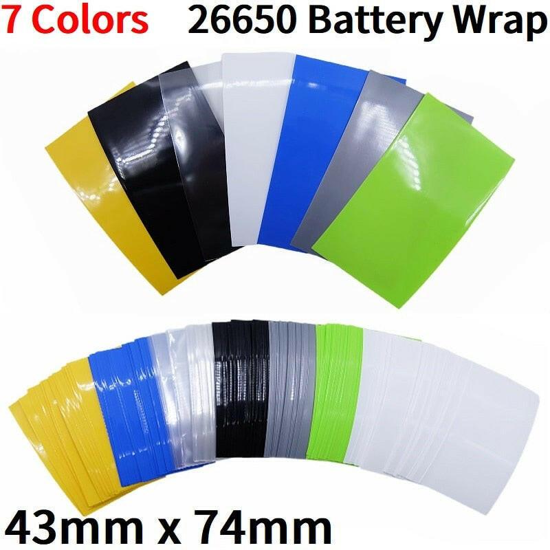 20/500pcs 26650 Battery Film Tape PVC Heat Shrink Tube Precut Shrinkable Sleeve Tubing Protect Pipe Cover for Batteries Wrap Fashion