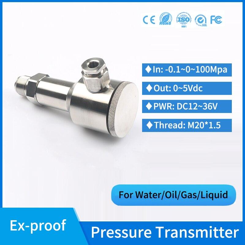 200bar Explosion-proof Crude Oil Pressure Transmitter 300bar Hydraulic Fuel Tank 0-5V Absolute Pressure Sensor for lpg Online now