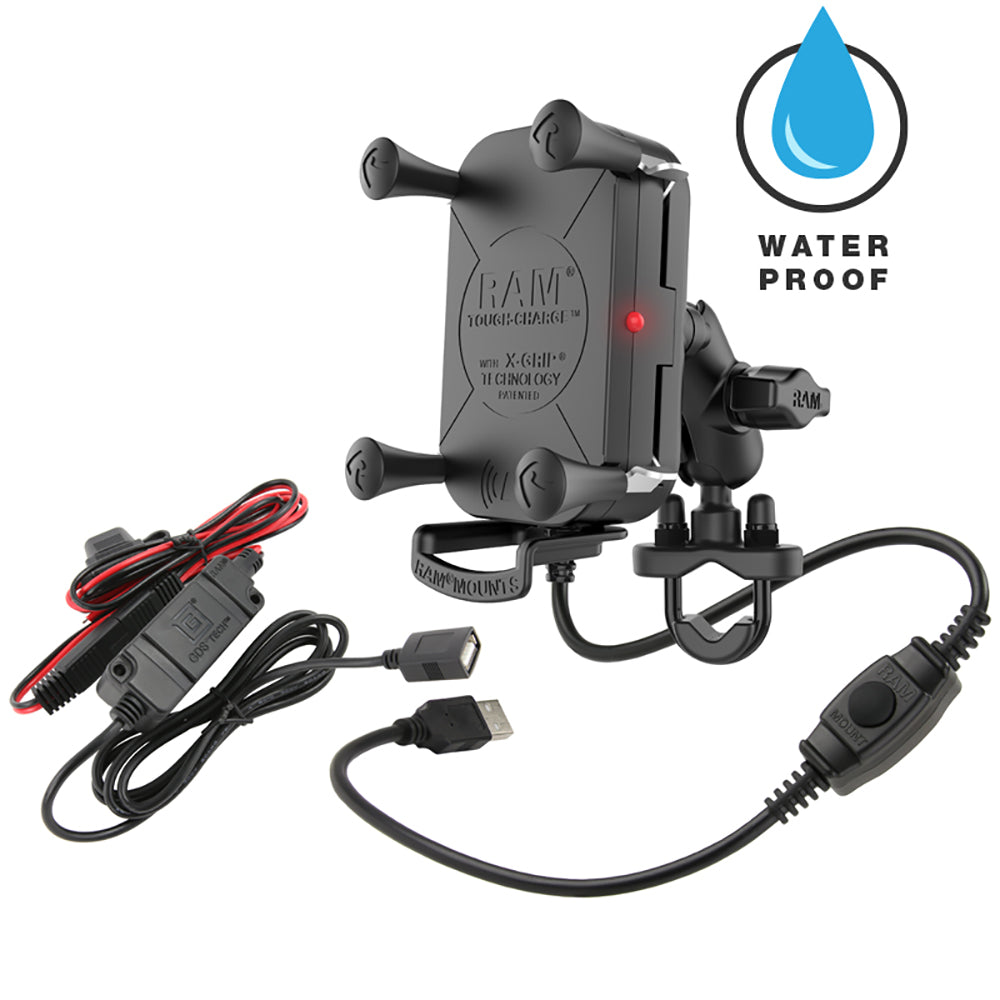 RAM Mount Tough-Charge Waterproof Wireless Charging Motorcycle Mount [RAM-B-149Z-A-UN12W-V7M] Online