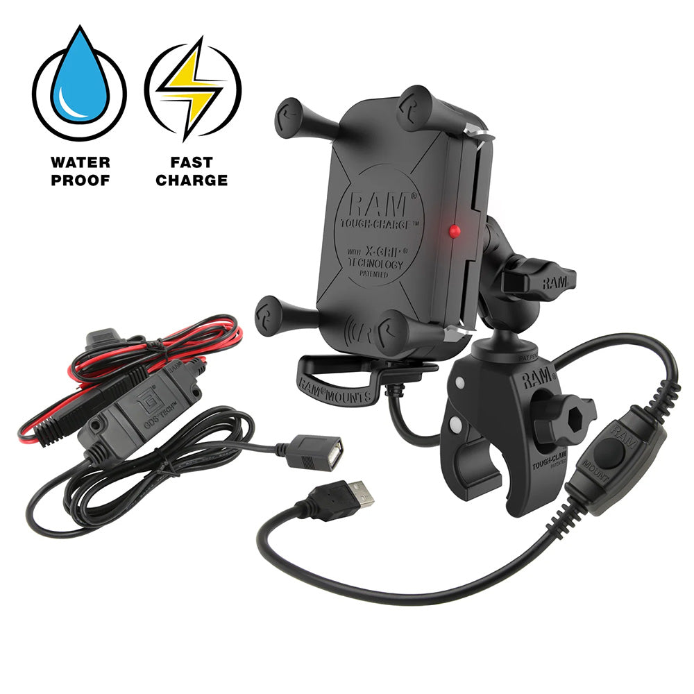 RAM Mount Tough-Charge 15W Wireless Charging Mount w/Tough-Claw [RAM-B-400-A-UN12W-V7M-1] Discount
