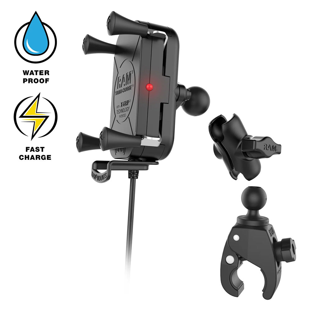RAM Mount Tough-Charge 15W Wireless Charging Mount w/Tough-Claw [RAM-B-400-A-UN12W-V7M-1] Discount