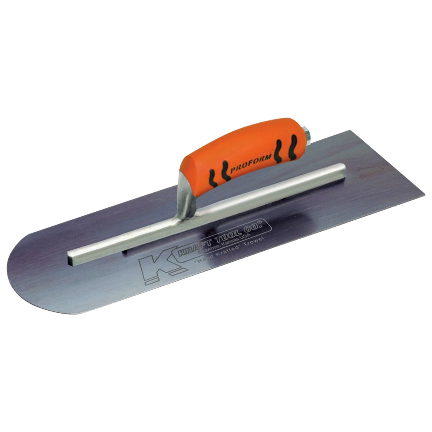 kraft Tool CF213BPF 10″ x 4″ Round Front/Square Back Blue Steel Cement Trowel with ProForm Handle Online