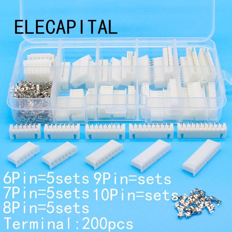 25 sets Kit in box 6p 7p 8p 9p 10 pin 2.54mm Pitch Terminal / Housing / Pin Header Connector Wire Connectors Adaptor XH Kits Online