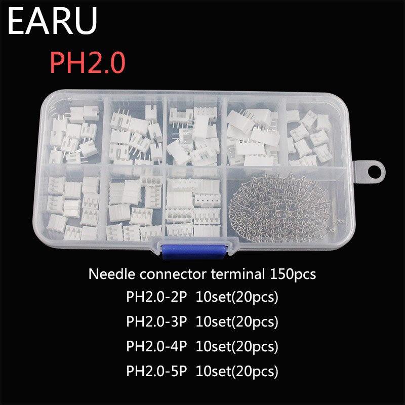 230pcs XH2.54 PH2.0 2p 3p 4p 5 pin 2.54mm 2.0mm Pitch Terminal Kit Online now
