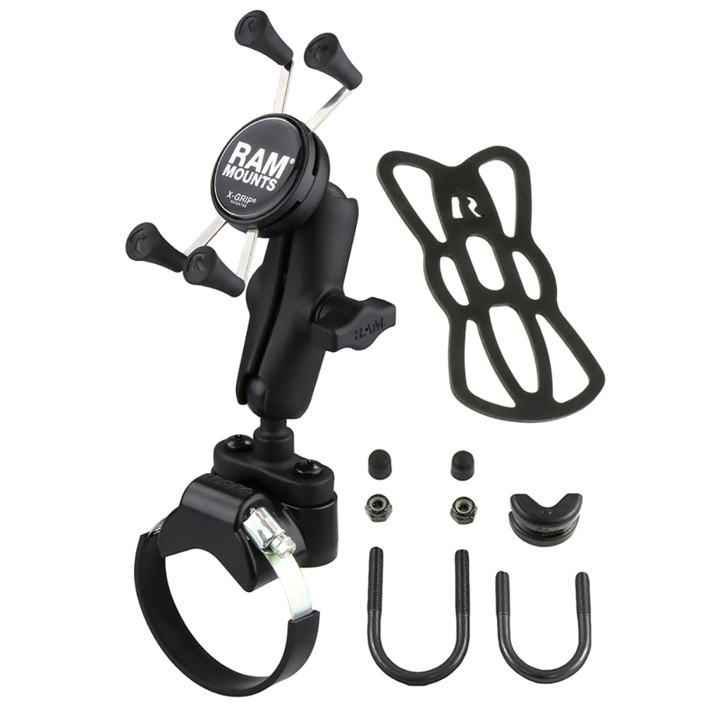 RAM Mount Strap Clamp, Roll Bar Mount w/Universal X-Grip Cell/iPhone Cradle [RAM-B-231-2-UN7U] Online Sale
