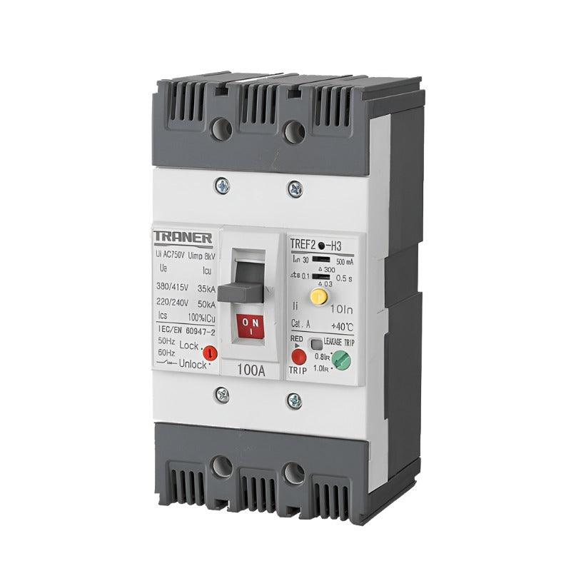 3 Pole ELCB TREF2-125 Time Delay 15-125A Adjustable Mould Case Earth Leakage Circuit Breaker Online