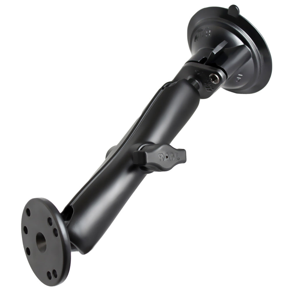 RAM Mount Twist Lock Suction Cup Mount w/Long Double Socket Arm & 2.5″ Round Base – AMPS Hole Pattern (9″ Length) [RAM-B-166-C-202U] Online Hot Sale