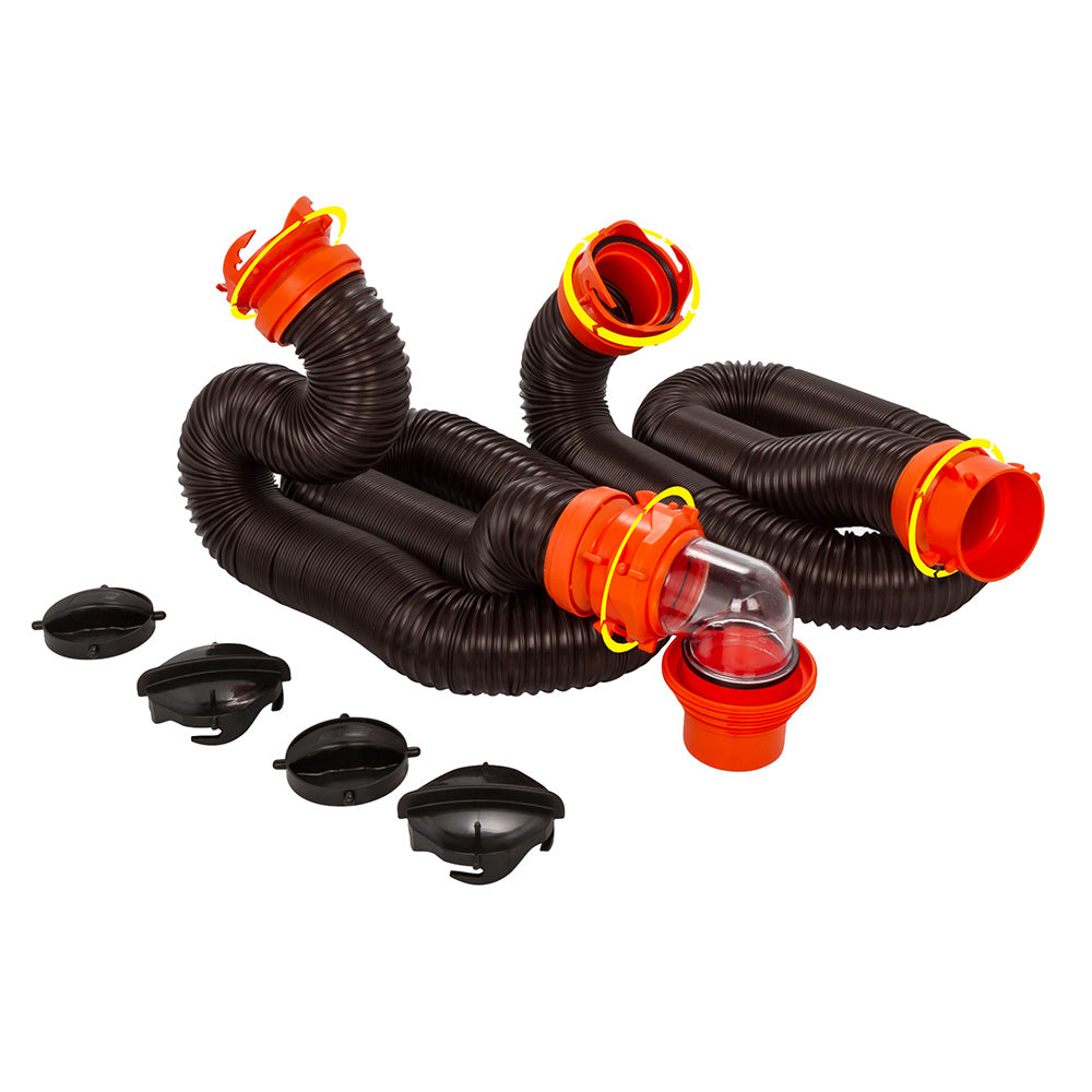 Camco RhinoFLEX 20 Sewer Hose Kit w/4 In 1 Elbow Caps [39741] Online