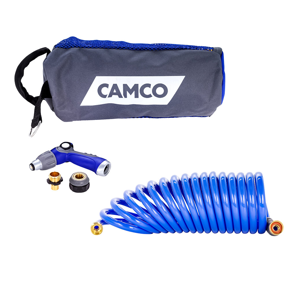 Camco 20 Coiled Hose  Spray Nozzle Kit [41980] Discount