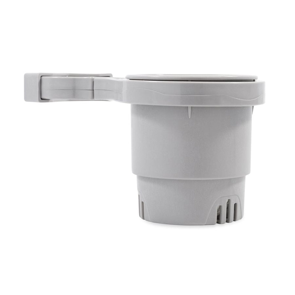 Camco Clamp-On Rail Mounted Cup Holder – Small for Up to 1-1/4″ Rail – Grey [53093] Online Hot Sale