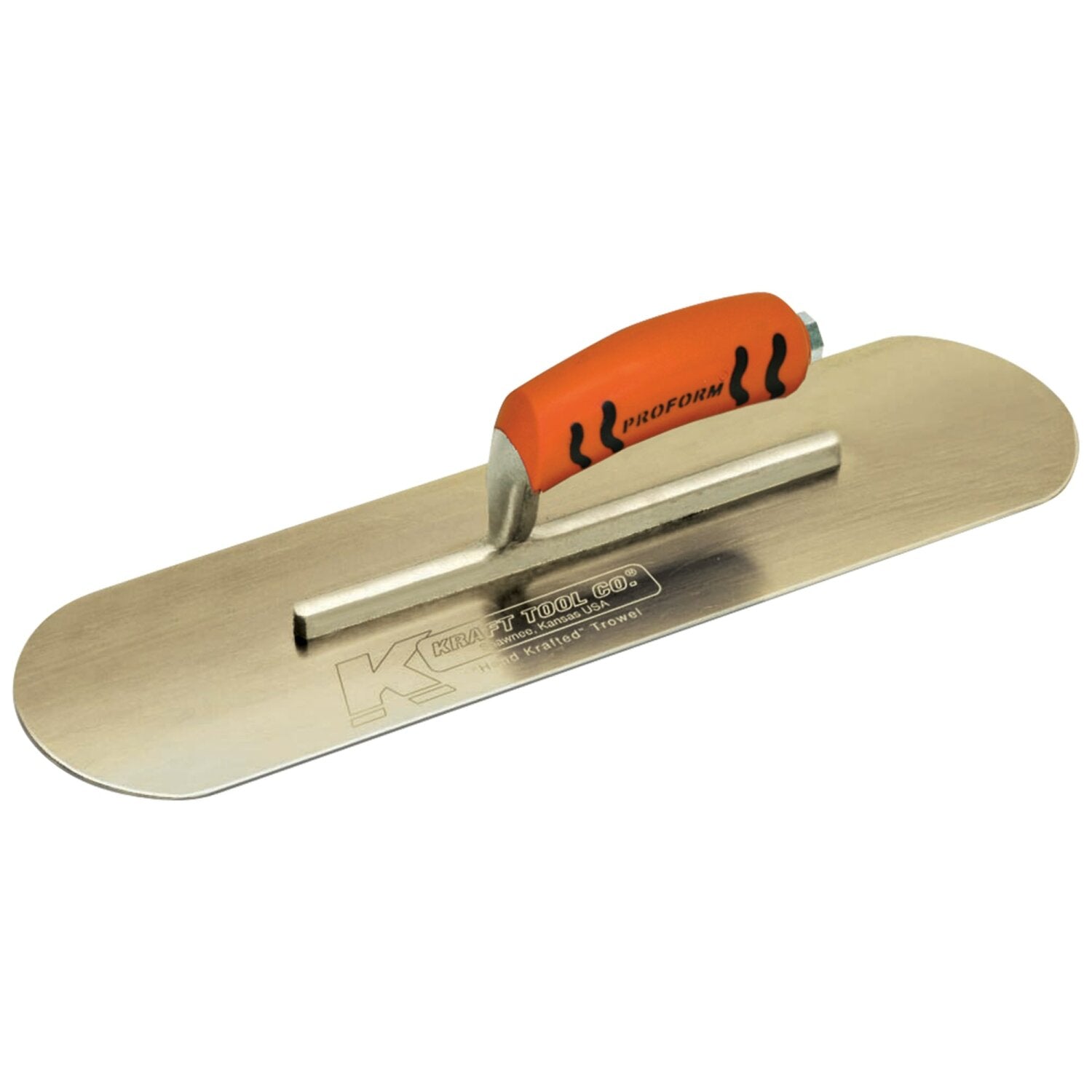 Kraft Tool CF279PF 16″ x 4″ Golden Stainless Steel Pool Trowel with a ProForm Handle on a Short Shank on Sale