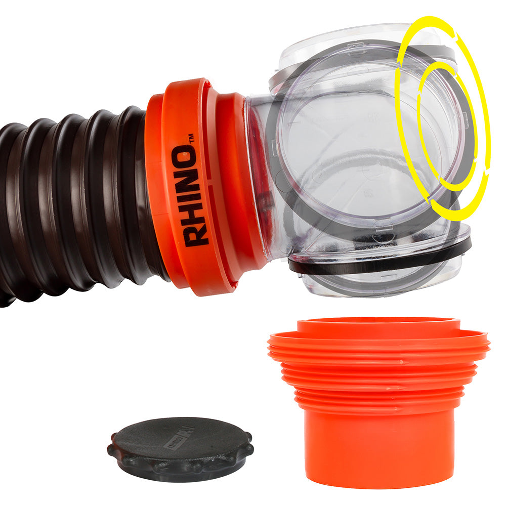 Camco RhinoFLEX 15 Sewer Hose Kit w/4 In 1 Elbow Caps [39761] Hot on Sale