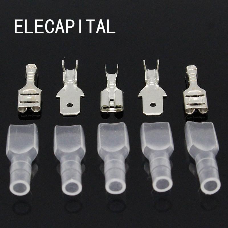 4.8mm Crimp Terminal Female Spade Connector + Male Spade Connector+ Case Sale