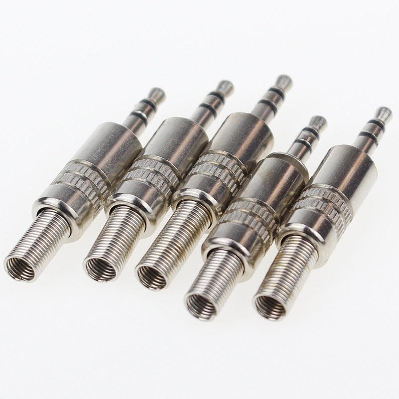 5 pcs 3.5mm 3-Pole Stereo Metal Plug Connector 3.5 Plug & Jack Adapter With Soldering Wire Terminals 3.5mm Stereo Plug Online