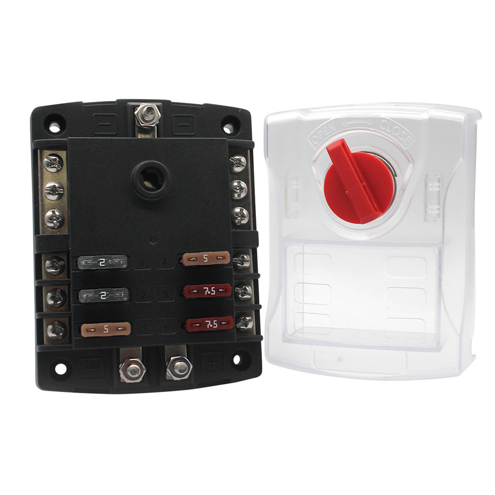 Cole Hersee 6 ATO Standard Series Fuse Block w/Ground Bus [880027-BP] Fashion