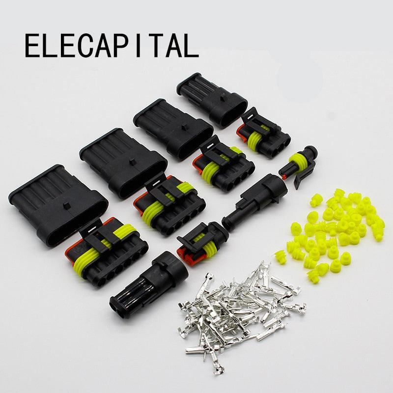 5 Kits Flame retardancy 1P 2P 3P 4P 5P 6P way Sealed waterproof automotive Wire Connector Plug Car Motorcycle HID auto connector Fashion