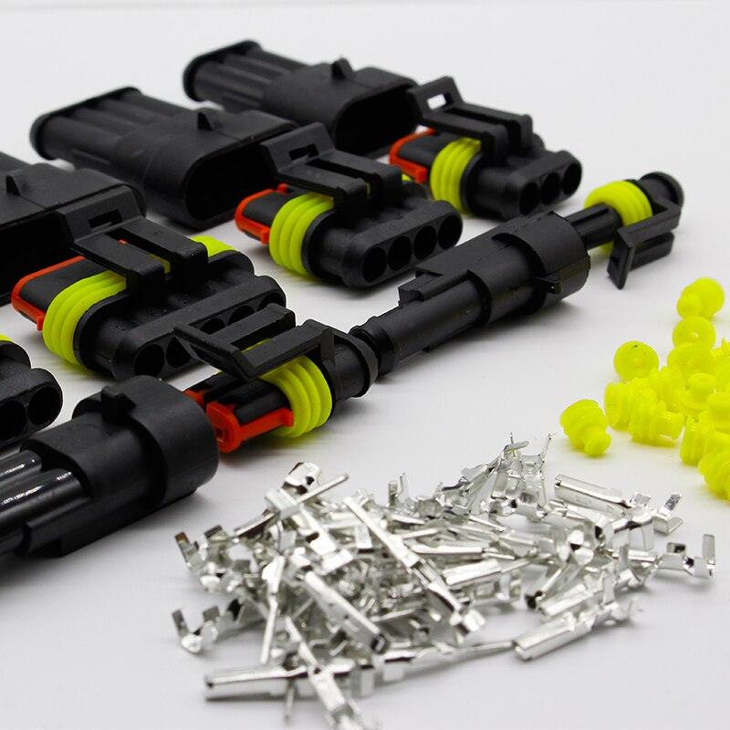 5 Kits Flame retardancy 1P 2P 3P 4P 5P 6P way Sealed waterproof automotive Wire Connector Plug Car Motorcycle HID auto connector Fashion