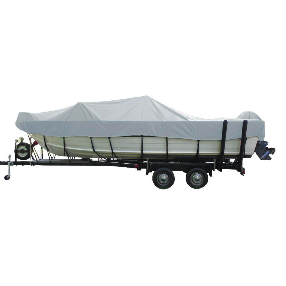 Carver Performance Poly-Guard Wide Series Styled-to-Fit Boat Cover f/18.5 Aluminum V-Hull Boats w/Walk-Thru Windshield – Grey [72318P-10] Hot on Sale