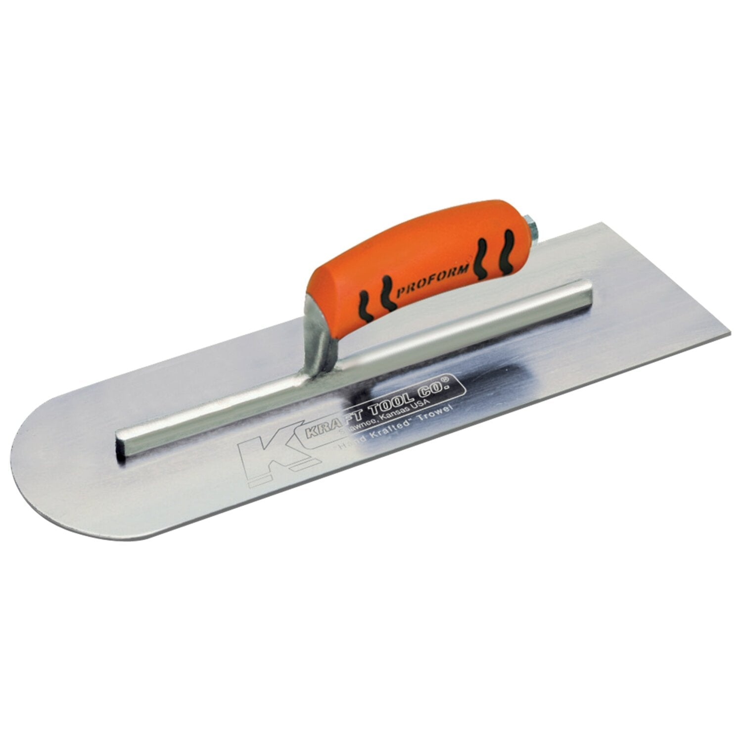 Kraft Tool CF341PF 22″ x 5″ Round Front/Square Back Carbon Steel Cement Trowel with ProForm Handle Hot on Sale